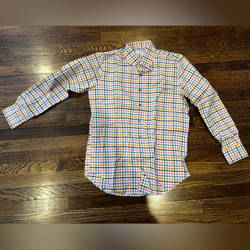 Hagen Carmel Men’s Gingham Button Up Shirt
